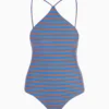 COSTUME INTERO SCOLLO AMERICANA DONNA COLORE COPIATIVO RIGHE BICOLORE GALLO