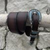CINTURA IN PELLE CON FIBBIA TURCHESE A. LUTI
