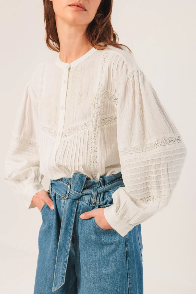 CAMICIA COREANA CON RICAMO - INDI & COLD