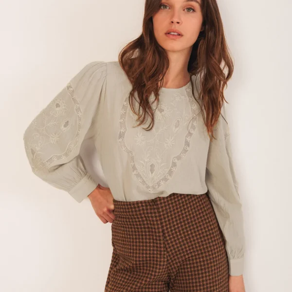CAMICIA GIROCOLLO RICAMATA - INDI & COLD