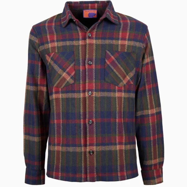 Camicia uomo blu fantasia tartan diagonale - GALLO