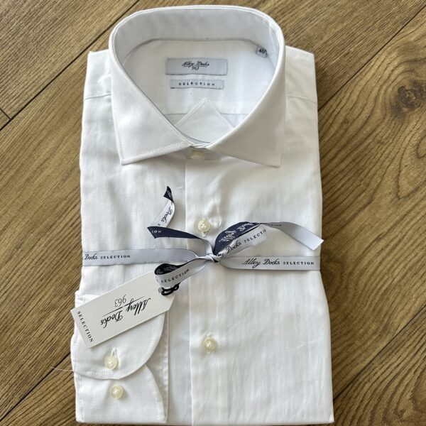 Camicia da uomo bianca in twill con pochette ALLEY DOCKS 963