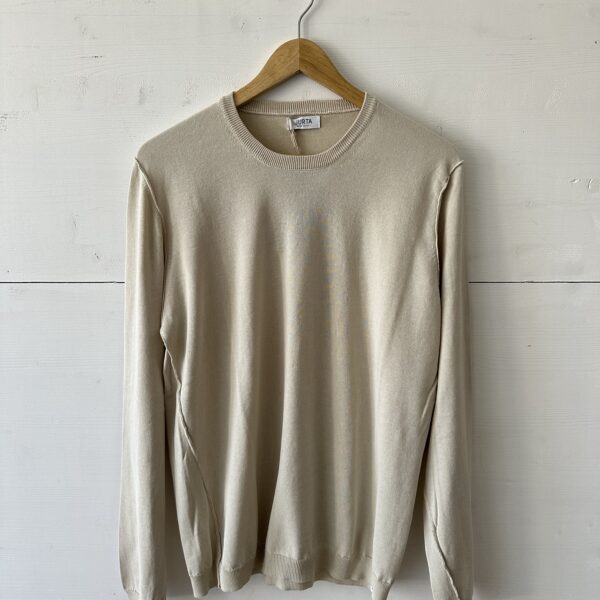 Maglia girocollo in cotone superleggero beige JURTA