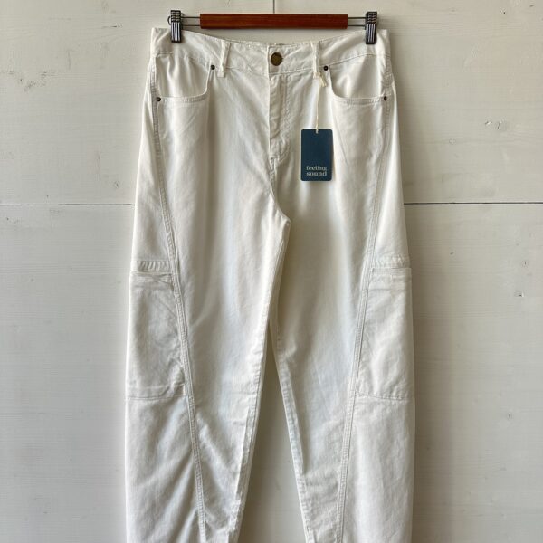 Pantalone baggy 5 tasche con tasconi laterali, bianco FEELING SOUND