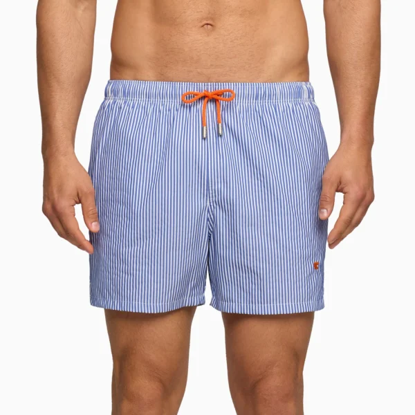 Boxer mare uomo fantasia seersucker blu GALLO
